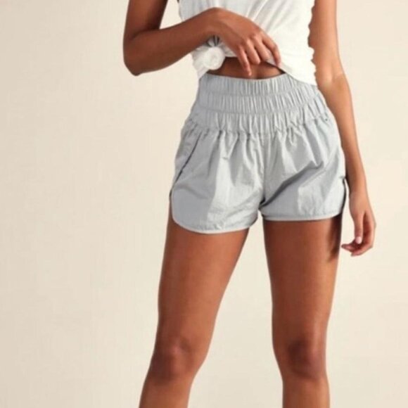 Free People The Way Home athletic shorts silver small gray High Rise Boxer Run - Picture 2 of 4